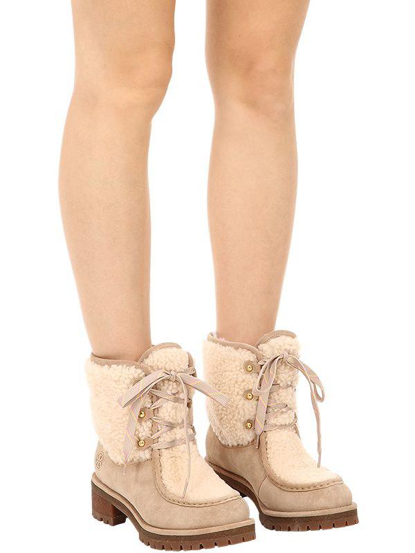 tory burch shearling boots