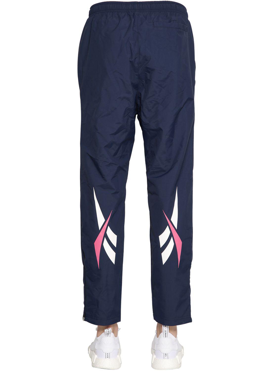 Reebok Nylon Track Pants in Blue for Men | Lyst