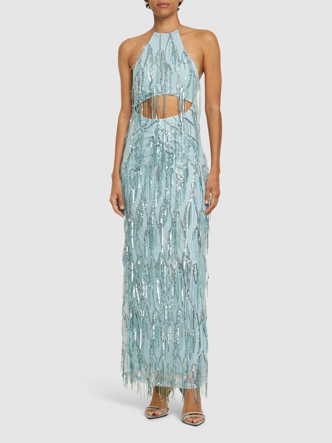 ROTATE BIRGER CHRISTENSEN レディース ブルー ホルターネック ROTATE BIRGER CHRISTENSEN レディース ブルー ホルターネック