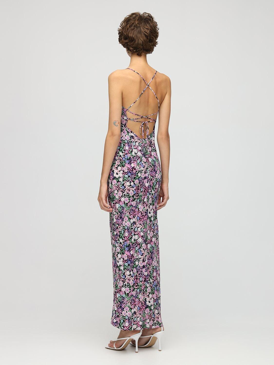 Bec & Bridge Floral Print Silk Dress in Purple - Lyst