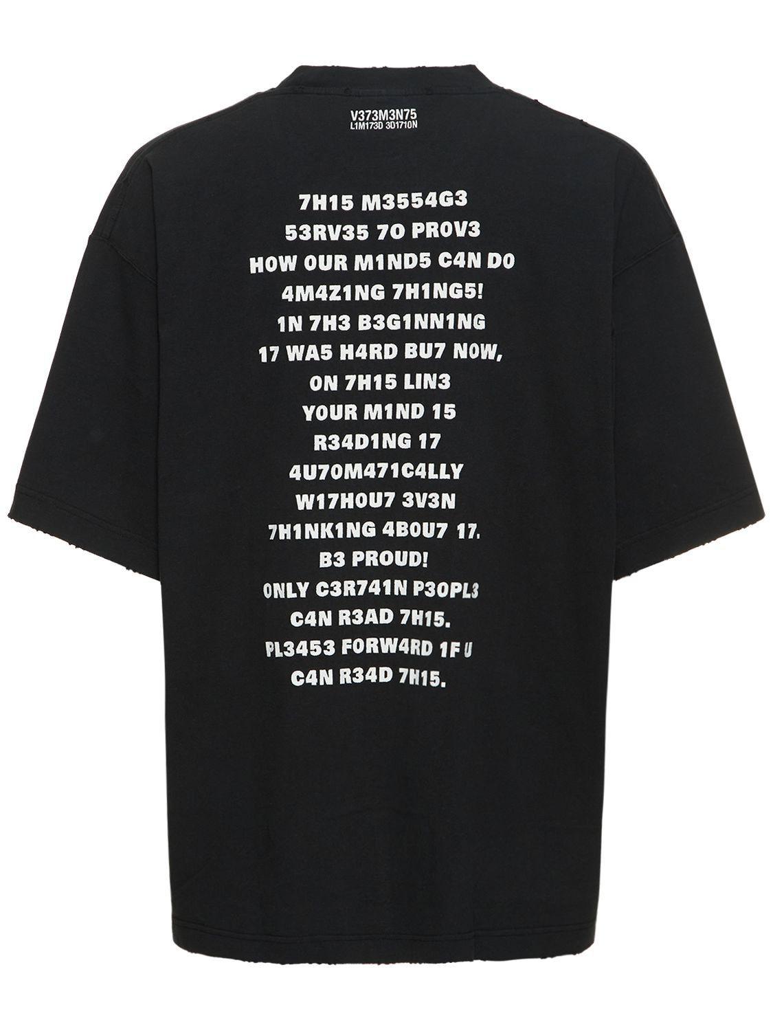 Vetements Brain Power Cotton Jersey Tshirt in Black for Men Lyst