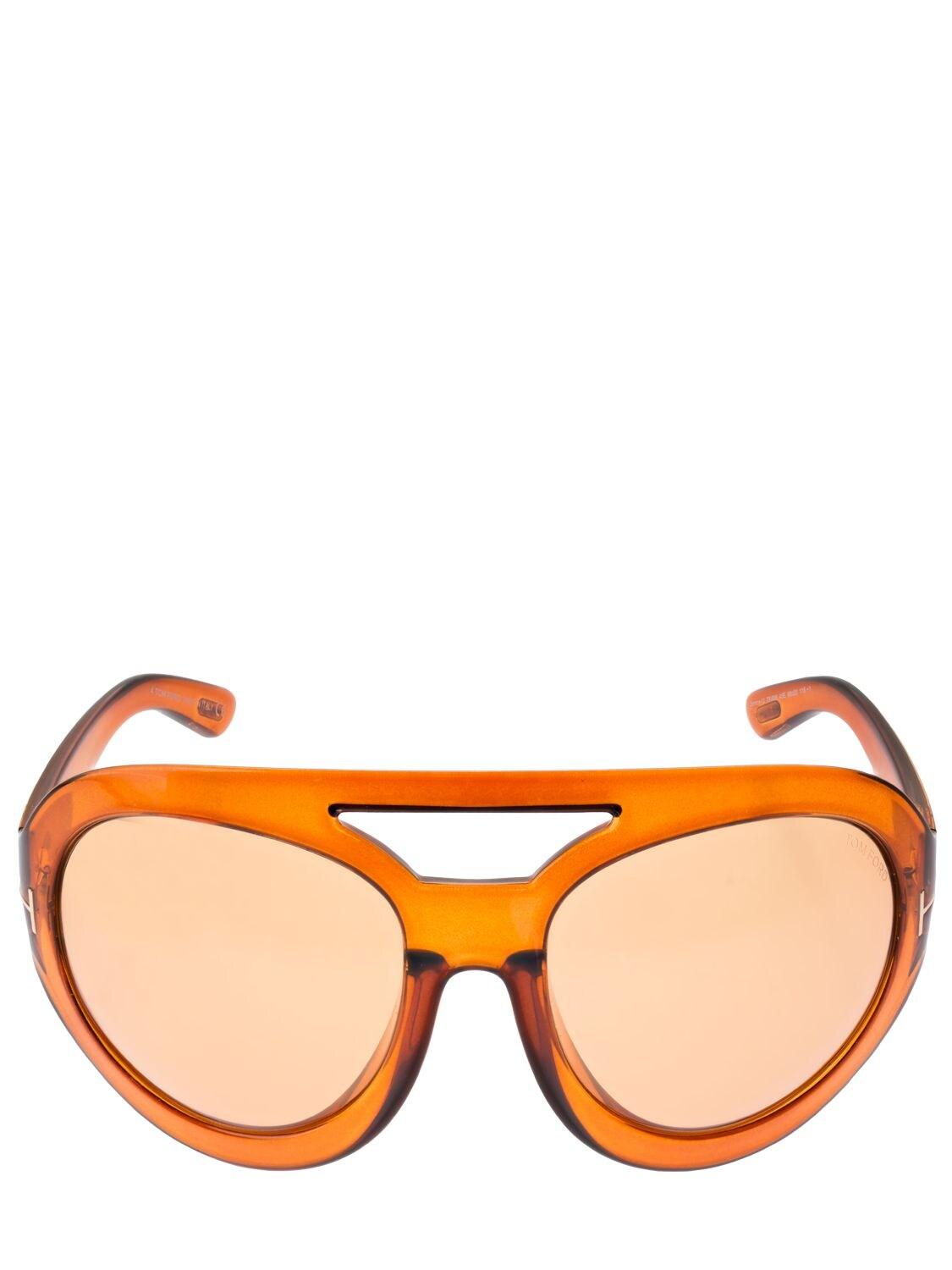 Tom Ford Serena Oversize Round Sunglasses in Orange | Lyst