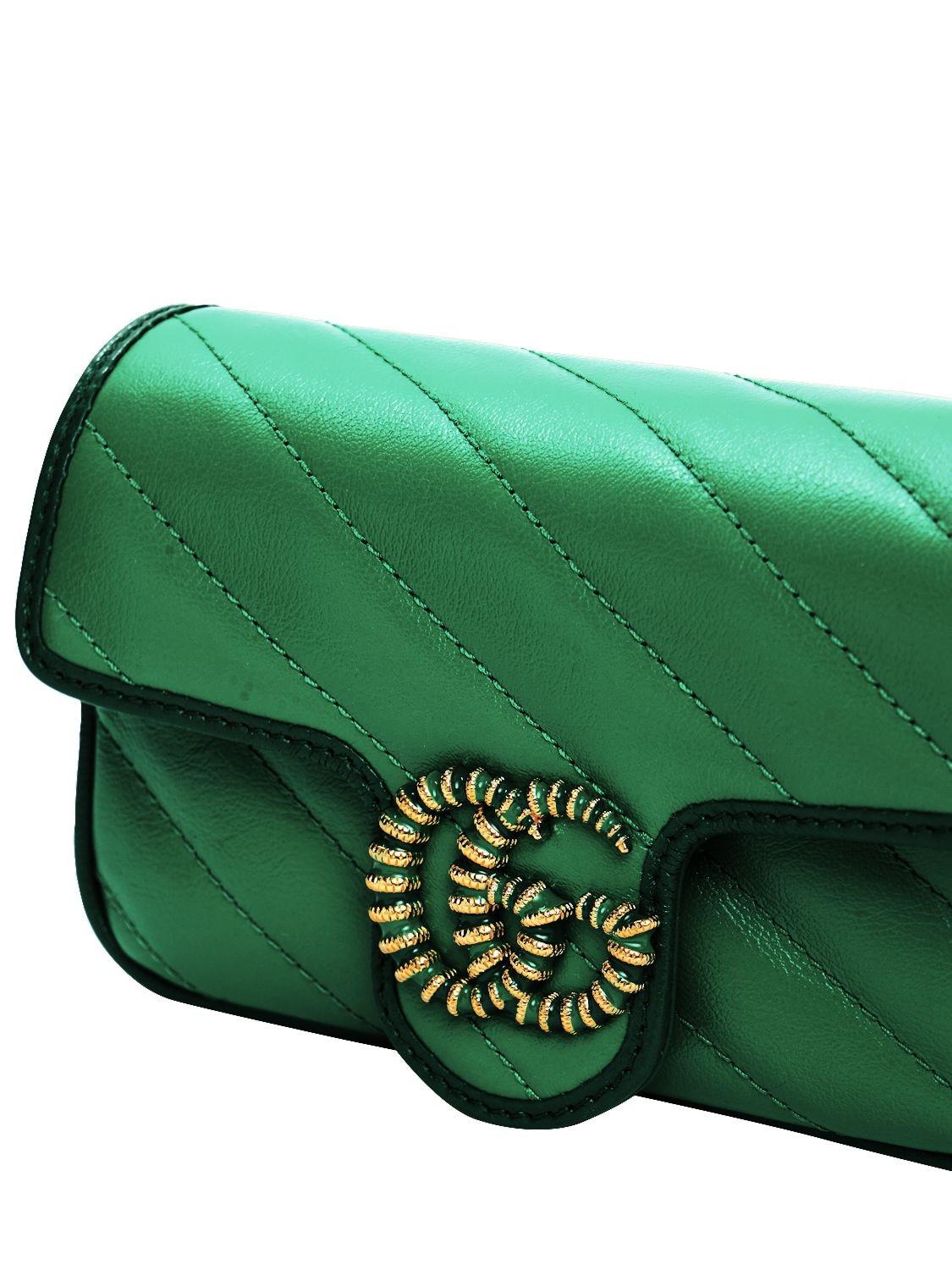 GG Marmont green Super Mini shoulder bag #Sponsored #green