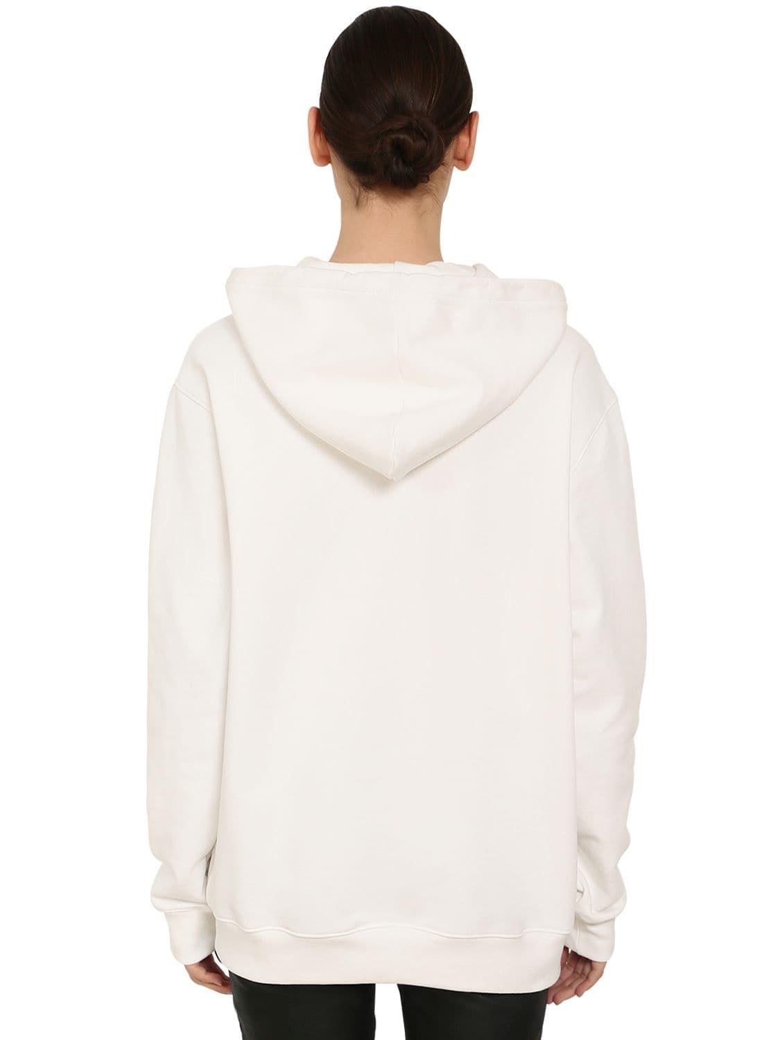 Moschino Teddy Printed Jersey Sweatshirt Hoodie in White - Save 45% - Lyst