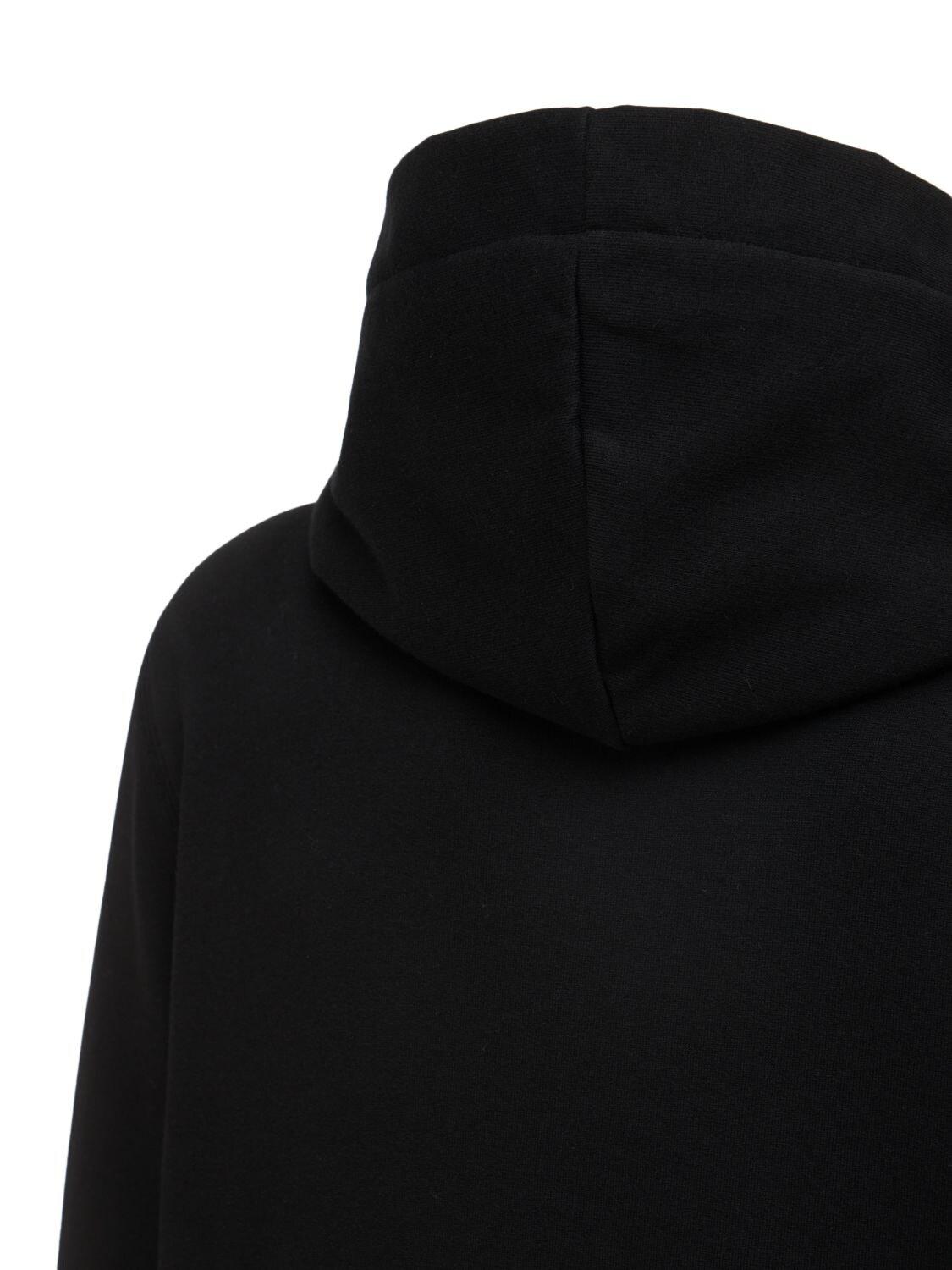 Lanvin Logo Embroidery Cotton Jersey Zip Hoodie in Black for Men 