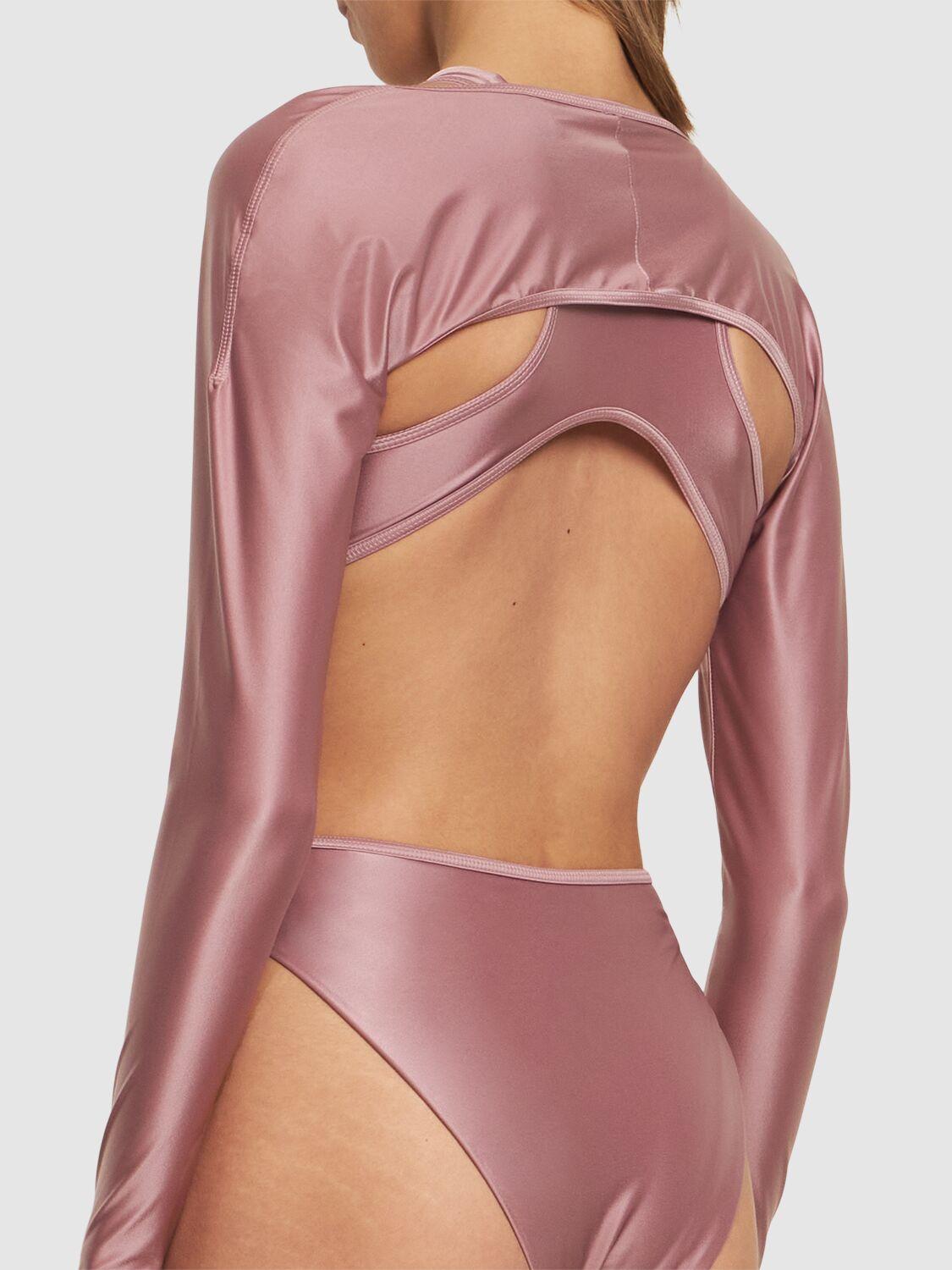 adidas By Stella McCartney Shiny 2 In 1 Leotard Bodysuit in Pink Lyst UK