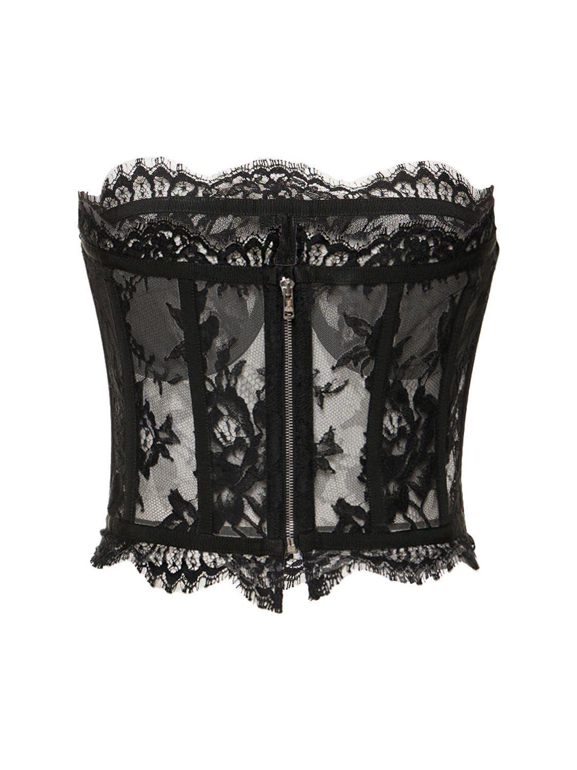 Dolce & Gabbana Lace Corset Top in Black | Lyst