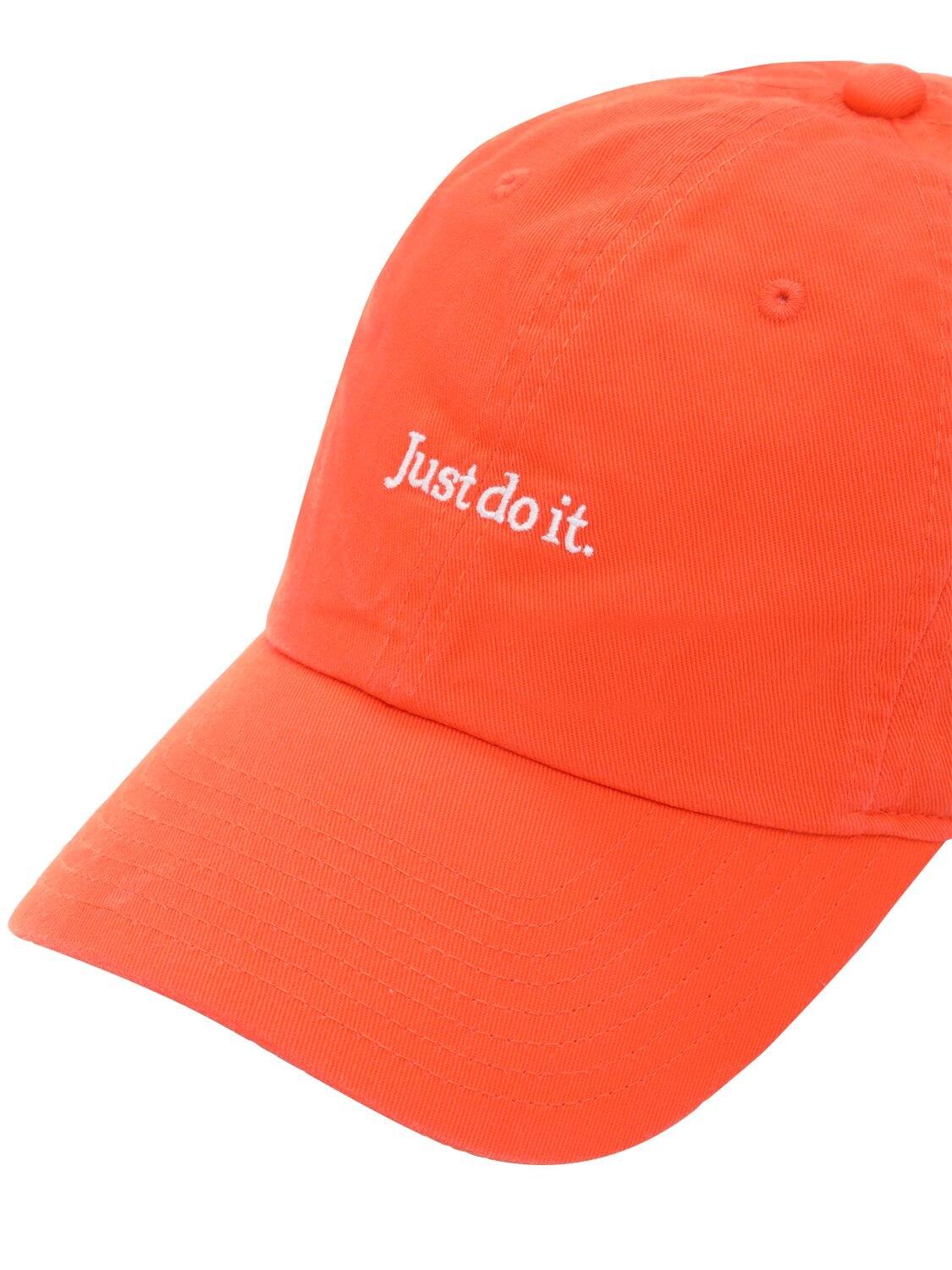 Nike Just Do It Washed Cotton Cap in Orange for Men | Lyst