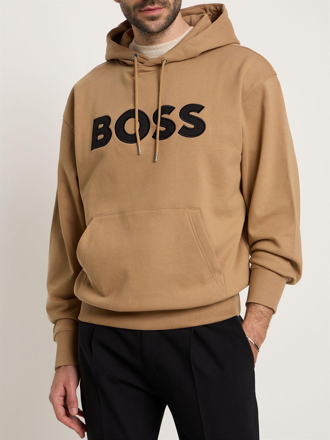 BOSS by HUGO BOSS Logo Sweatshirt Hoodie in Brown for Men | Lyst