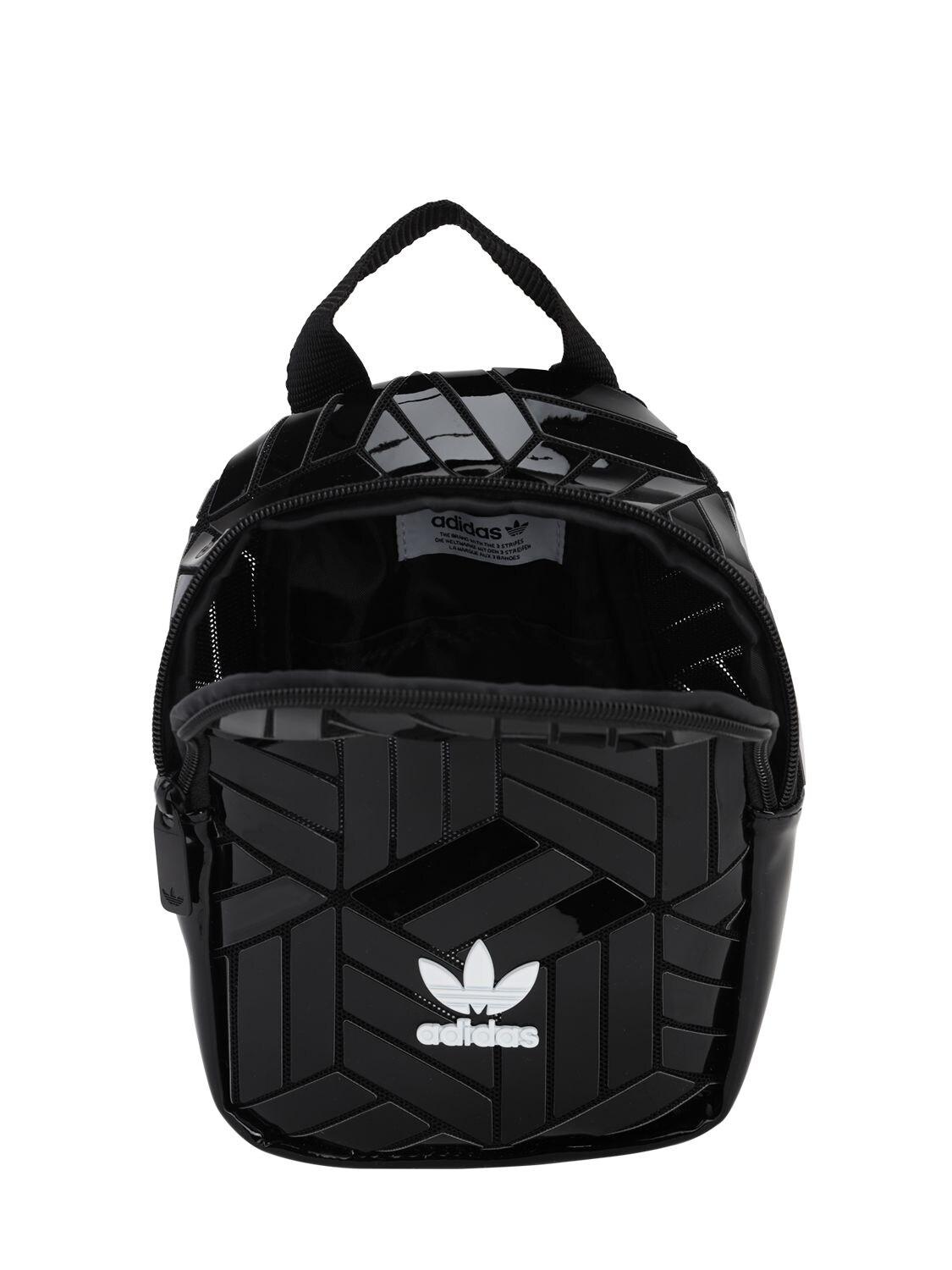 adidas Originals Mini Faux Patent Leather Backpack in Black | Lyst