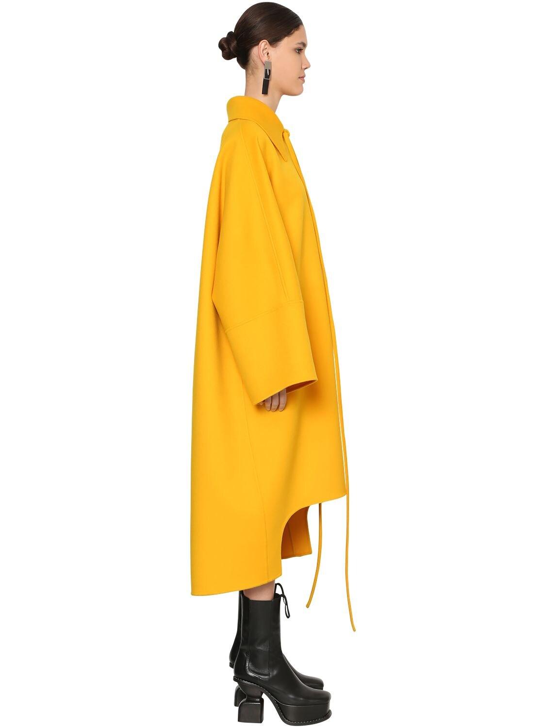 Loewe Cashmere & Wool Coat in Yellow | Lyst