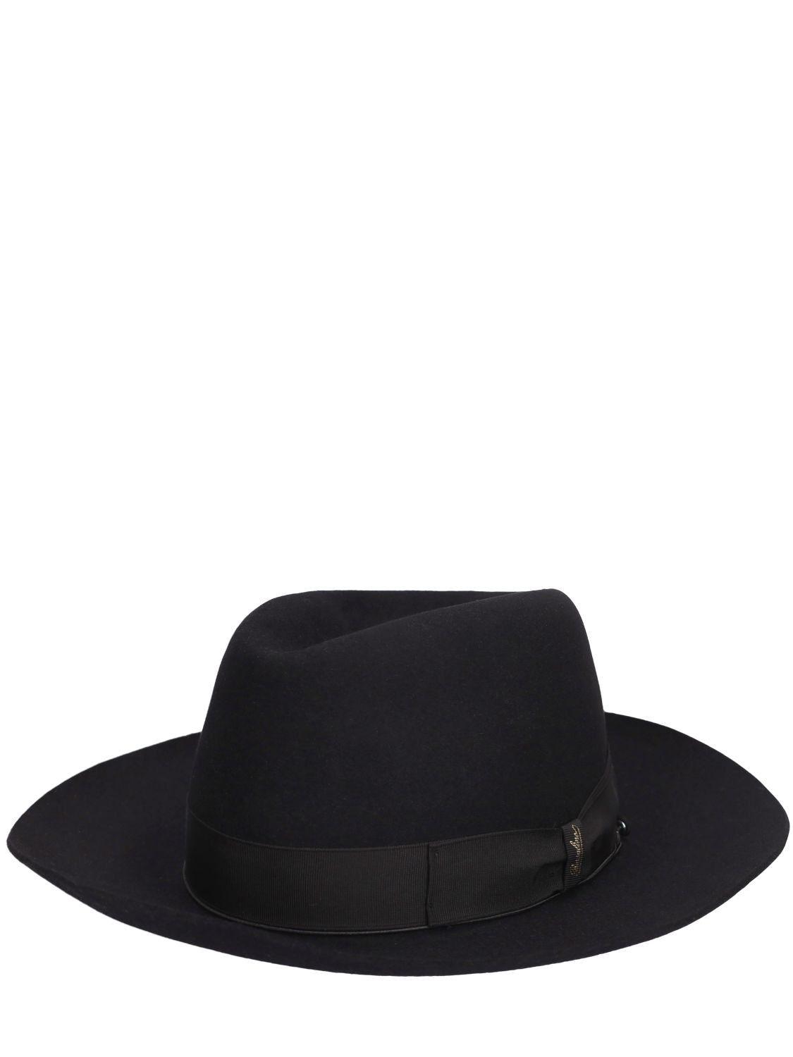 Borsalino Amedeo 7.5cm Brim Q.s. Felt Hat in Black for Men | Lyst