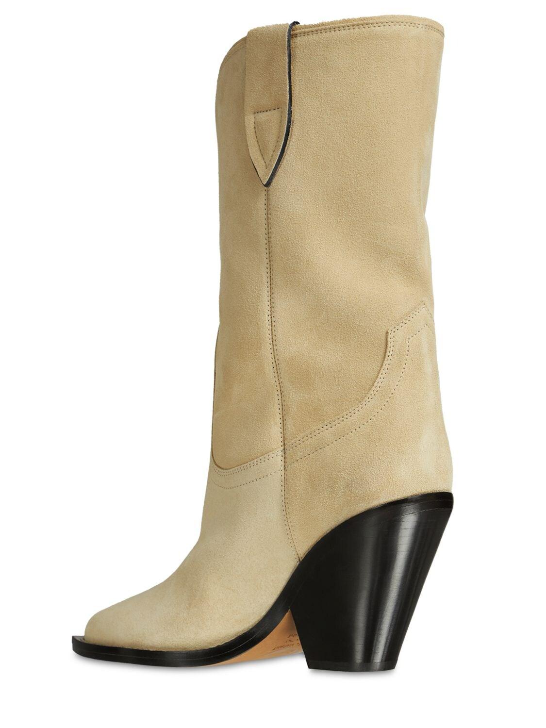 Isabel Marant 90mm Laxime Suede Western Boots in Natural | Lyst