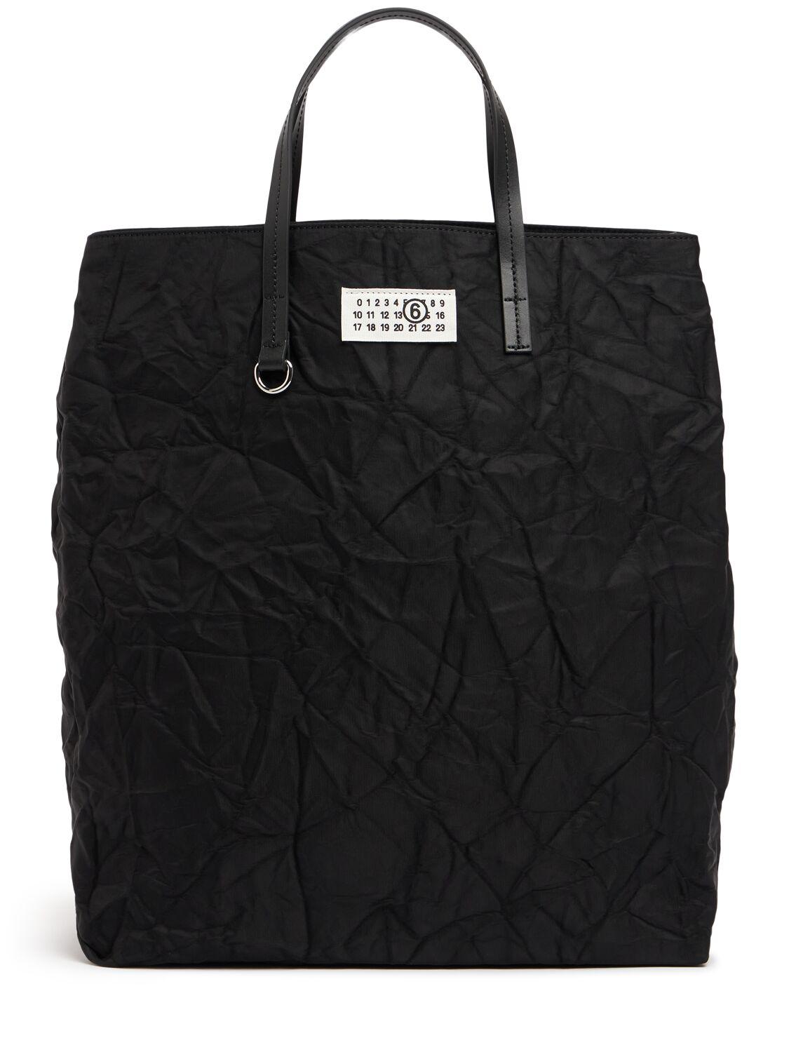 MM6 by Maison Martin Margiela Wrinkle Nylon Tote Bag Unique in Black Lyst UK