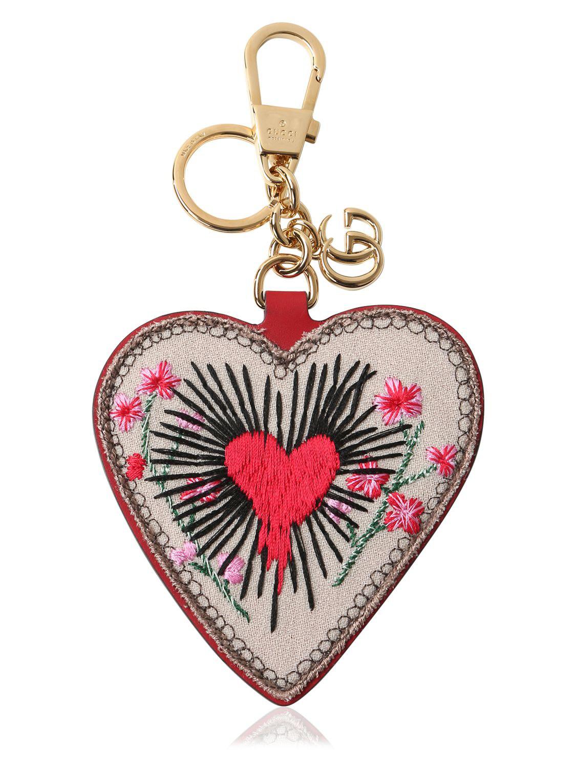 Gucci Embroidered Heart Gg Supreme Key 
