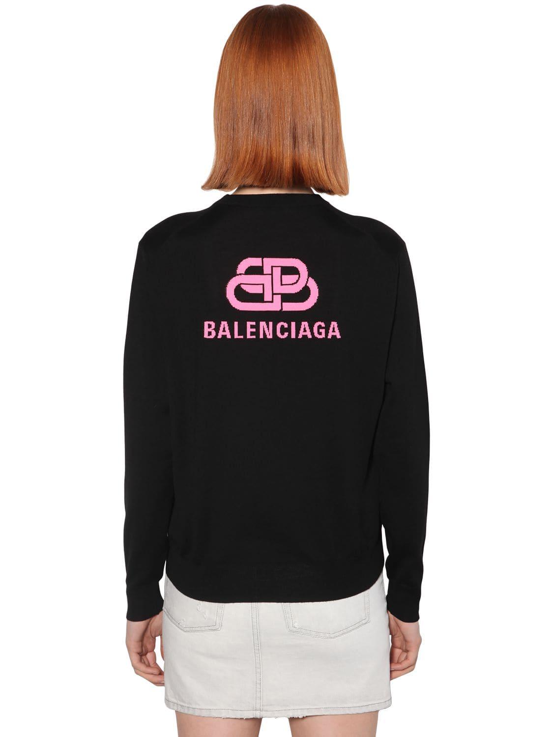balenciaga logo knit sweater
