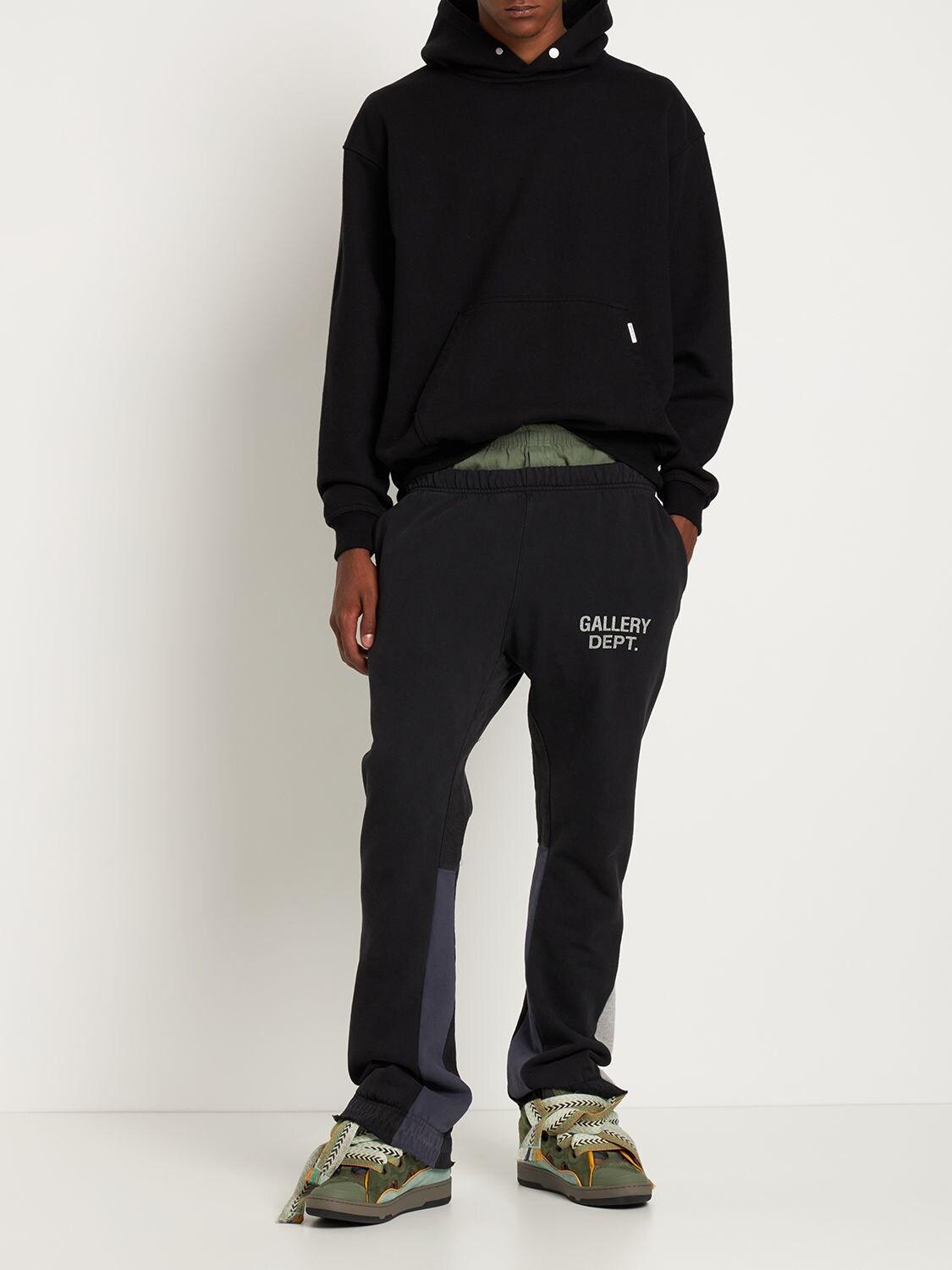 GALLERY DEPT. Logo Flared Cotton Sweatpants in Black for Men GALLERY DEPT. Logo Flared Cotton Sweatpants in Black for Men