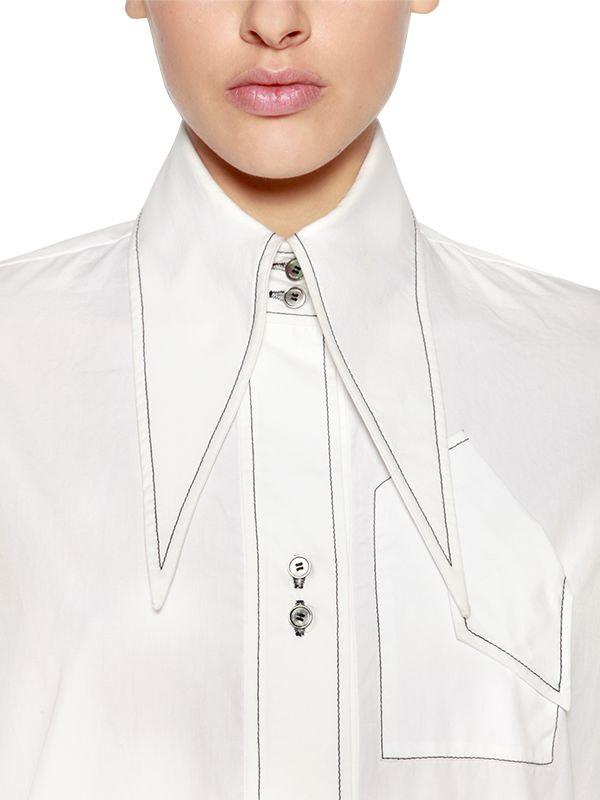 Ellery Pointed Collar Cotton Shirt in 