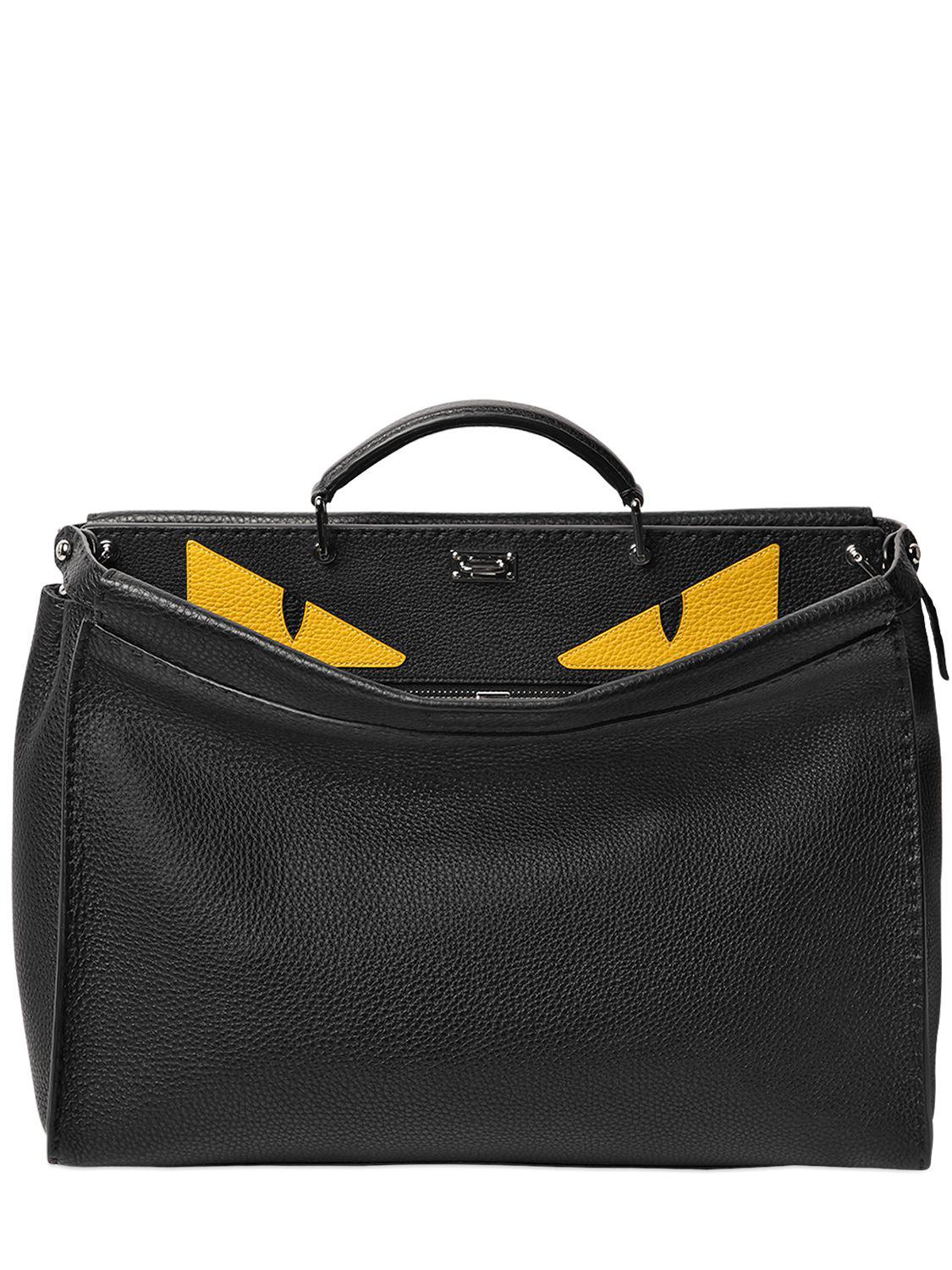 Sac moyen en cuir "peekaboo monster" Fendi en coloris Noir | Lyst