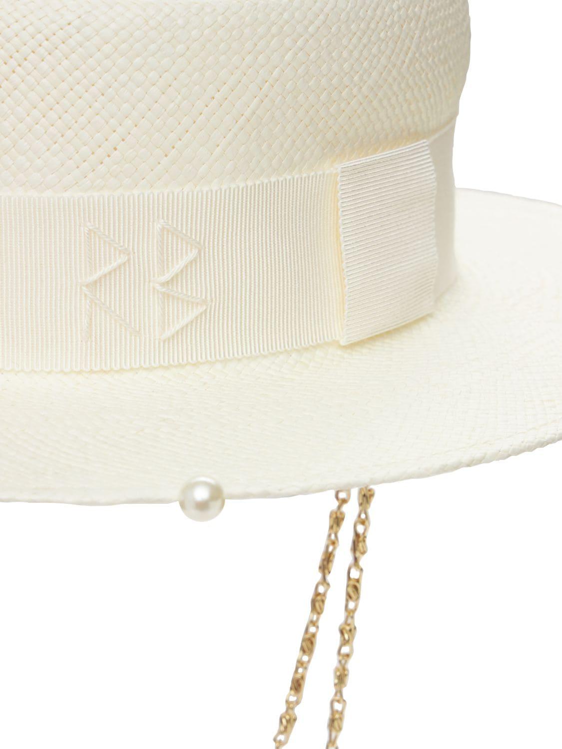 Chapeau à détail de chaîne Coton Ruslan Baginskiy en coloris Blanc Femme Chapeaux Chapeaux Ruslan Baginskiy 