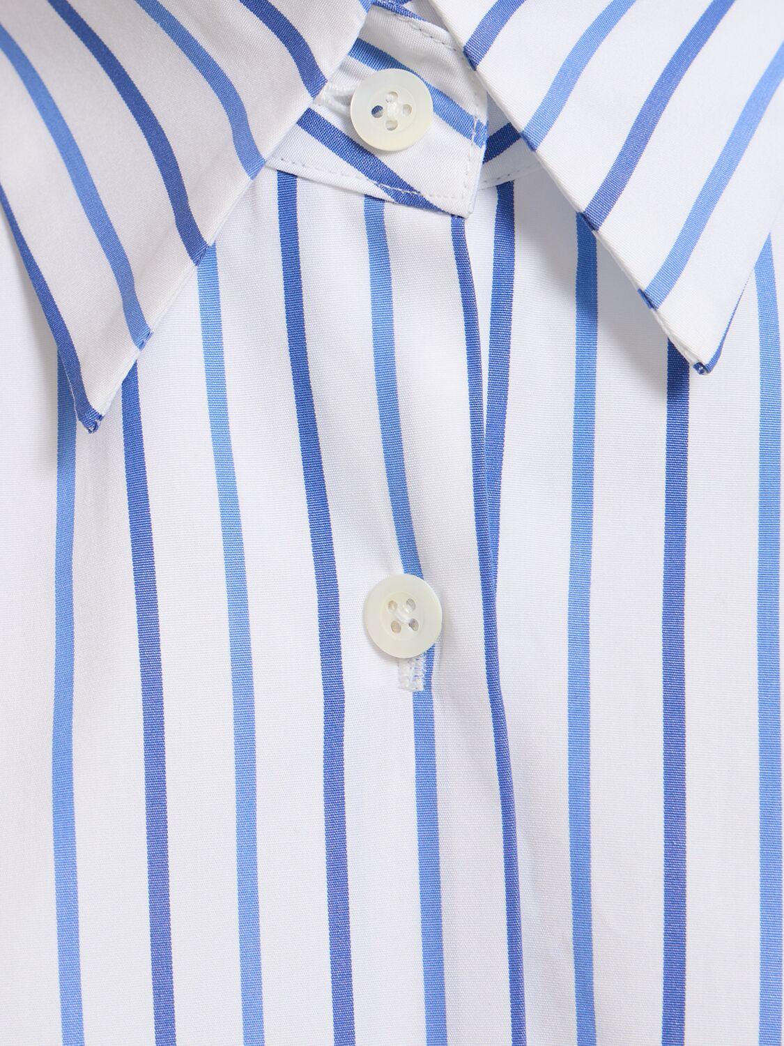 Dries Van Noten Striped Compact Poplin Midi Shirt Dress in