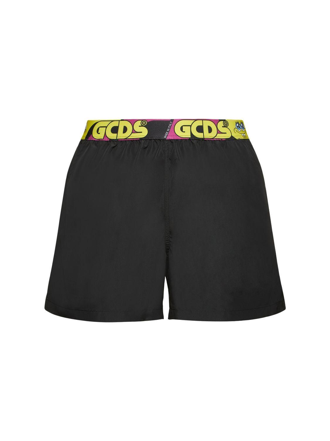 Gcds X Spongebob Logo Swim Shorts in Black for Men | Lyst