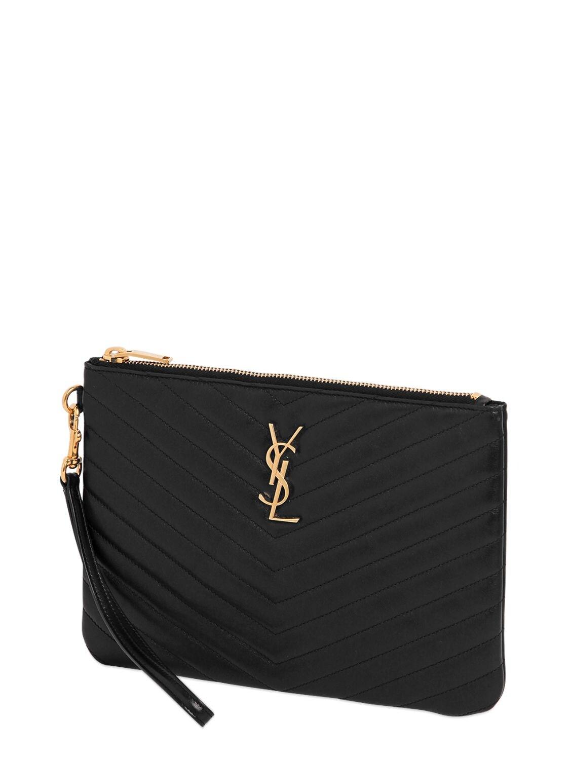 ysl monogram quilted pouch