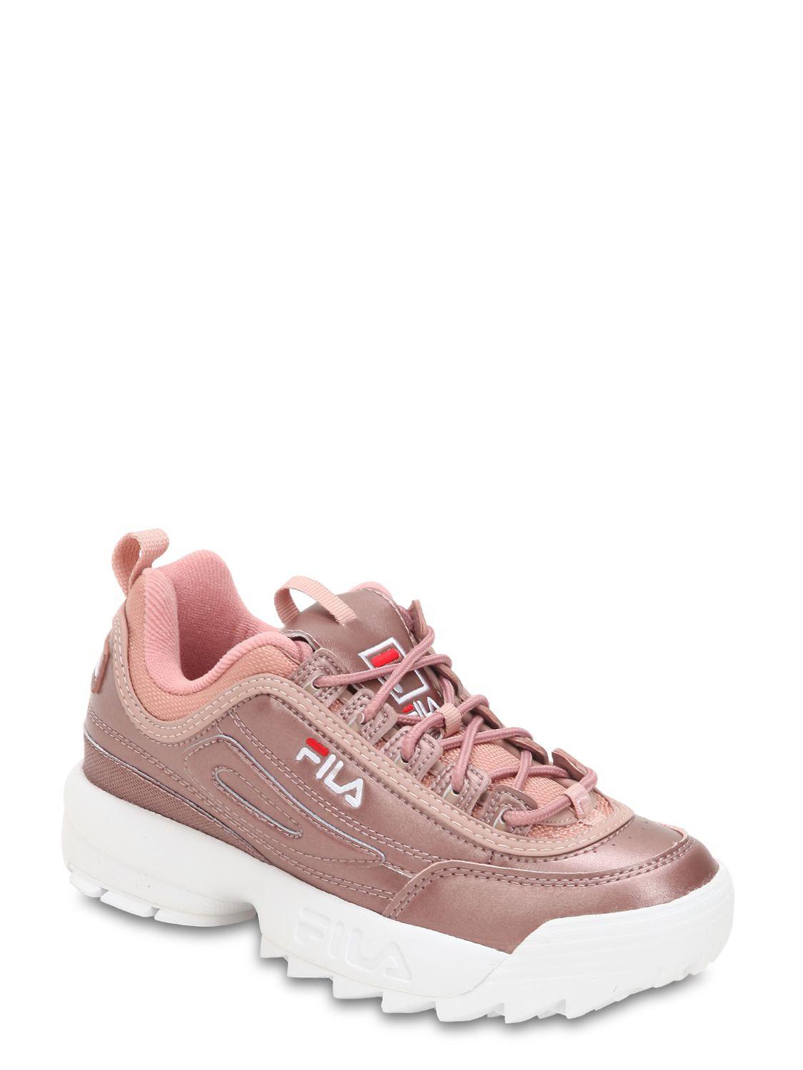 Fila Disruptor Leather Platform Sneakers in Pink - Lyst