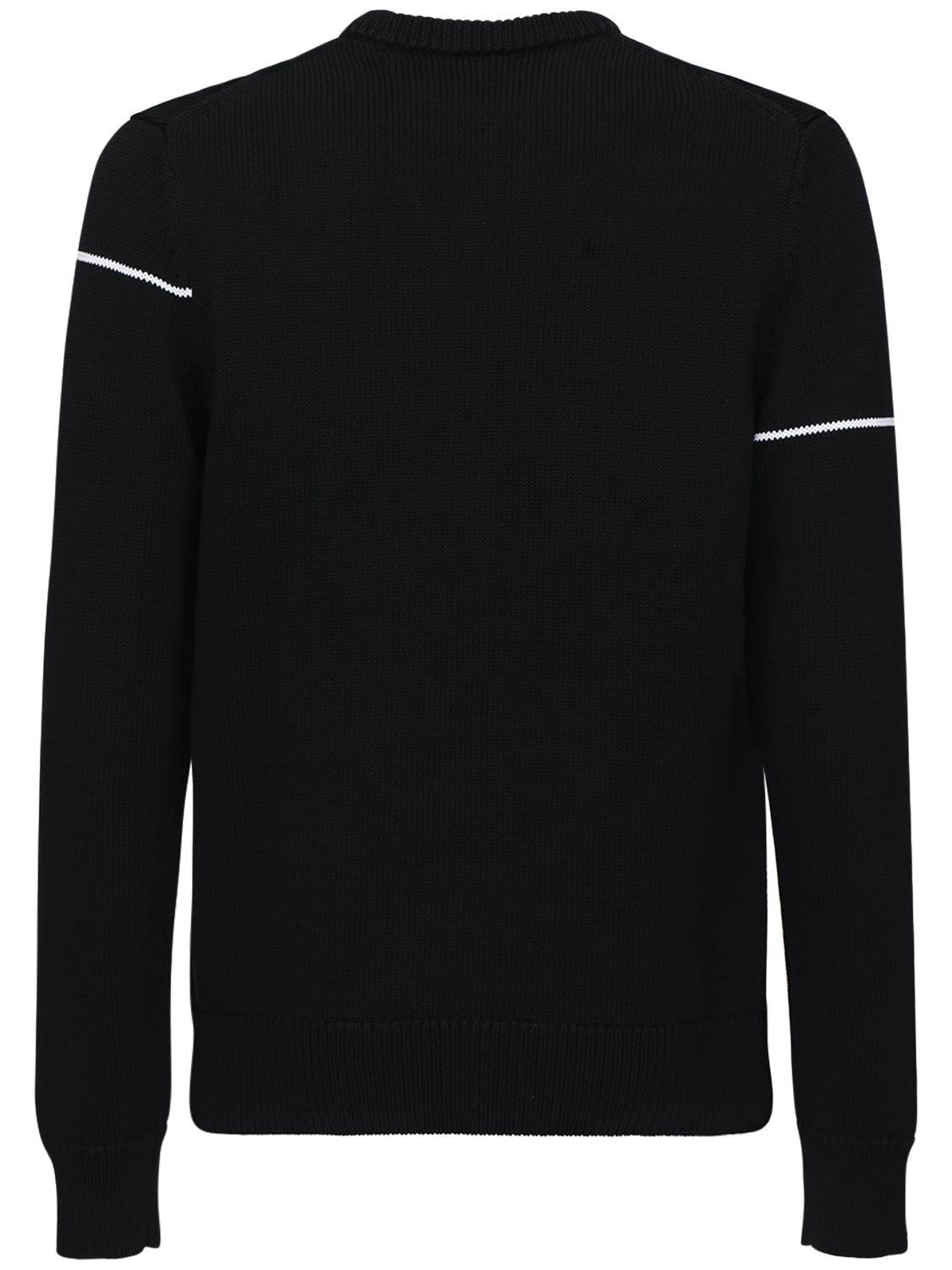 Givenchy Cotton Split Logo Crew Knit in Black for Men - Lyst