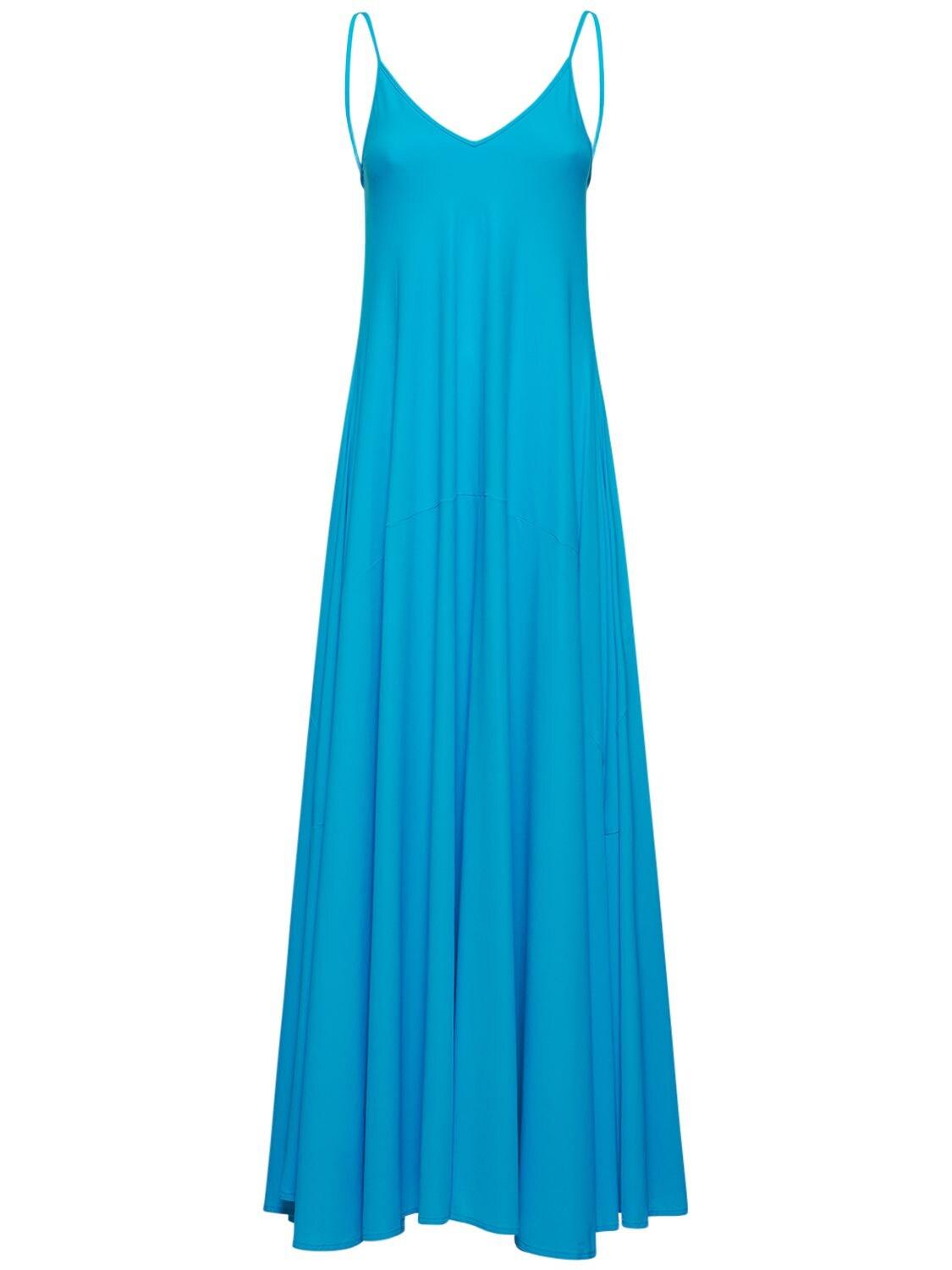 Nina Ricci Fluid Jersey Long Dress in Blue | Lyst Canada