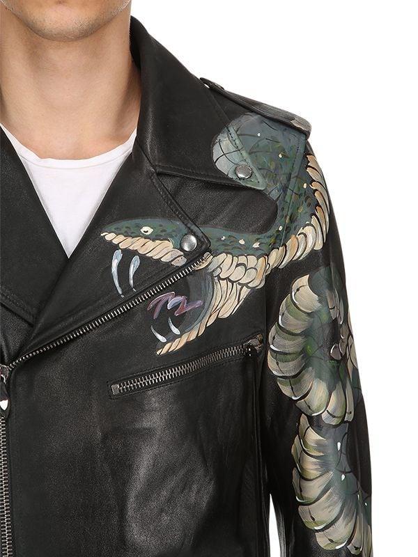 HTC Snake Hand-painted Leather Biker 