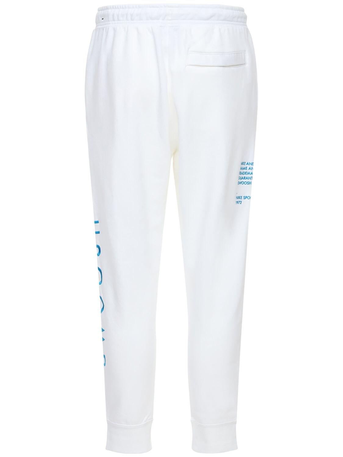Nike Cotton Jersey Sweatpants in White for Men - Save 26% - Lyst