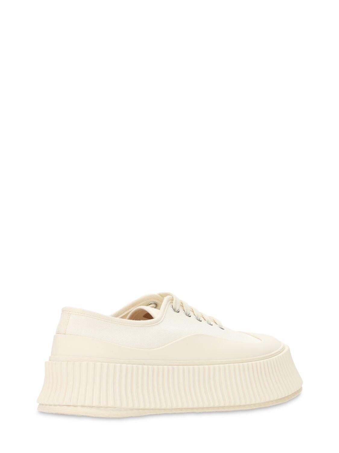 Jil Sander 40mm Vulcanized Cotton Canvas Sneakers in Cream (Natural) | Lyst