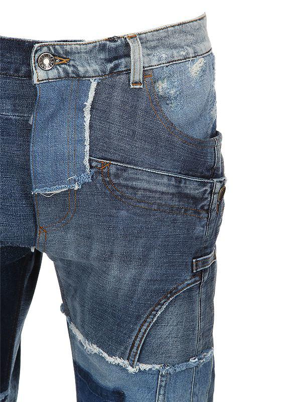 Jeans Hombre | Bershka Jeans 90'S Patchwork Azul Lavado - Bellavista