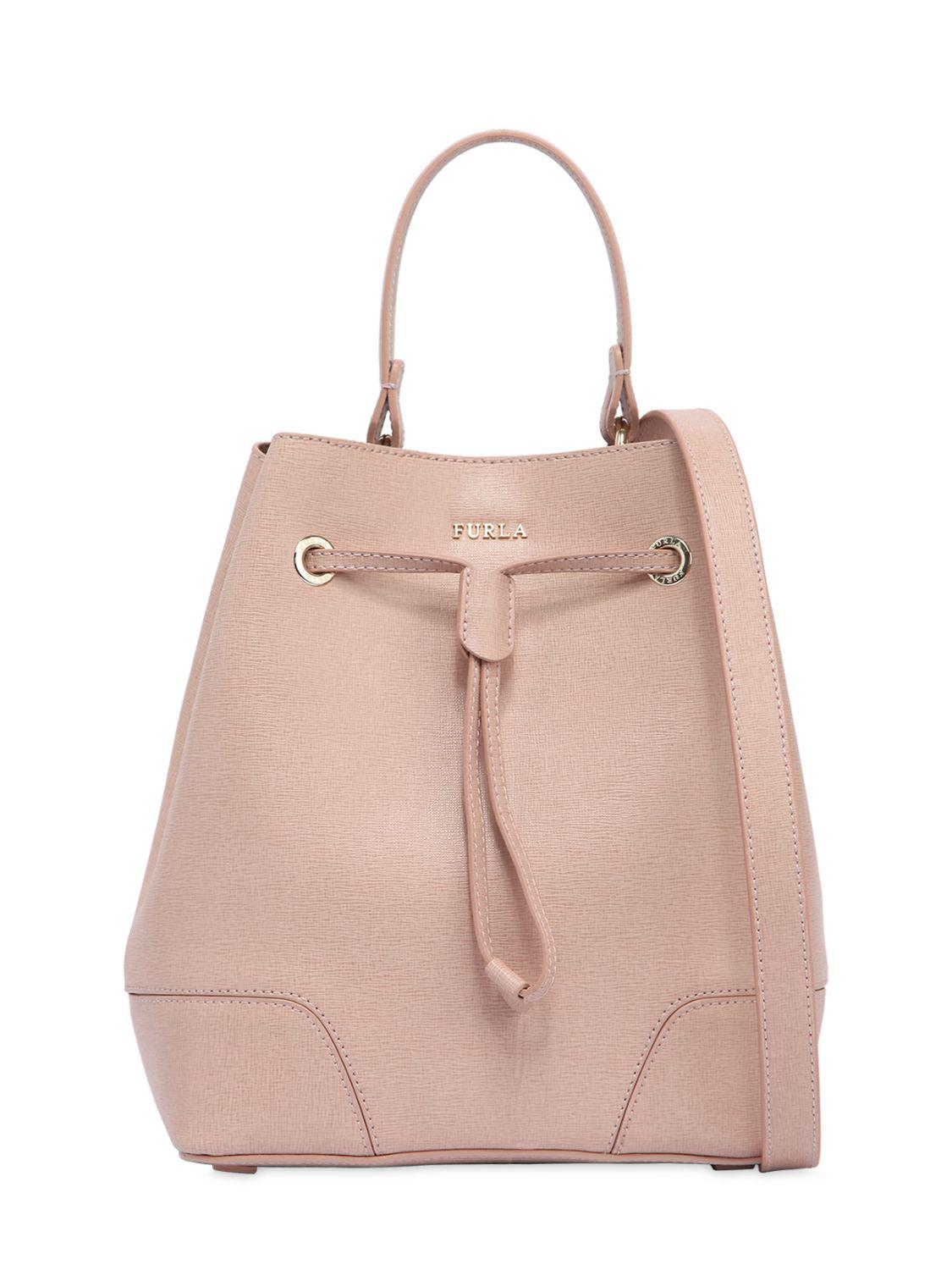 Sac Seau En Cuir Saffiano "stacy" Furla en coloris Rose | Lyst