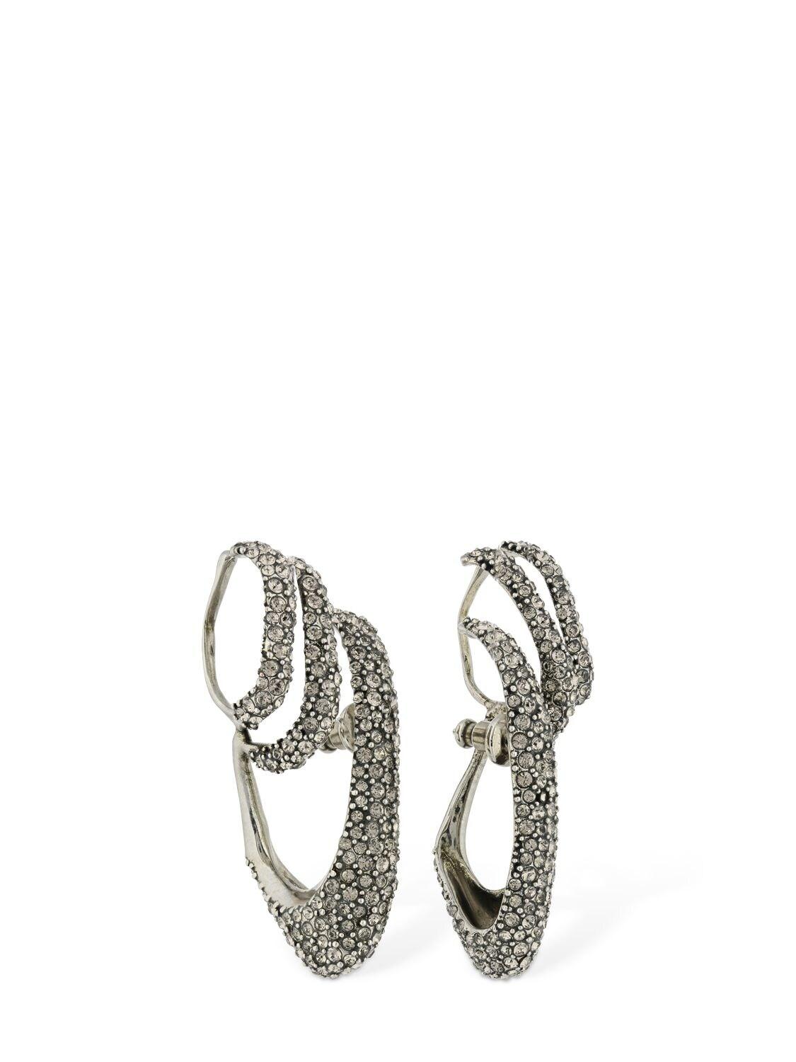 Alexander McQueen Pavé Triple Ear Cuff Earrings in Silver (Metallic) Lyst