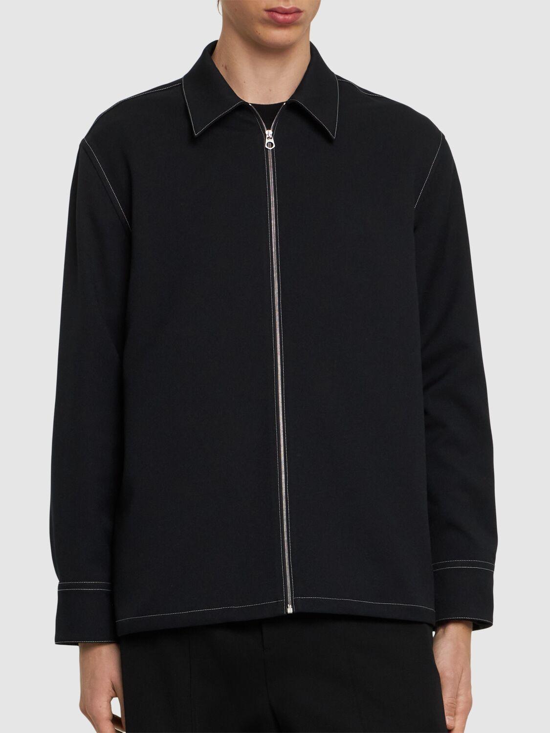 Jil Sander メンズ ブルー ボクシーフィットジップシャツ シャツ