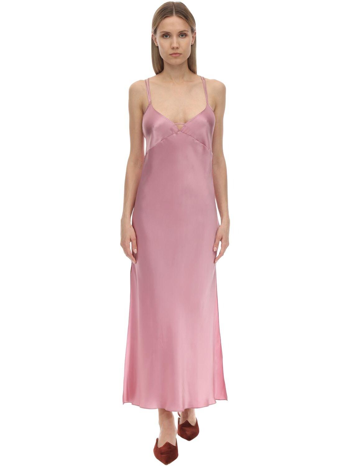 blush silk slip