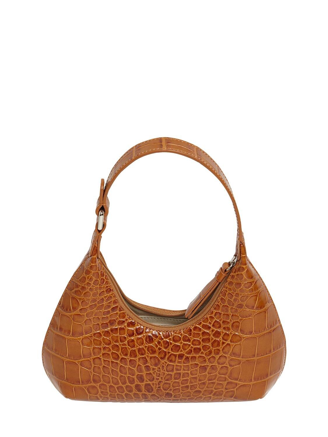 BY FAR Leather Baby Amber Croco Embossed Shoulder Bag | Lyst