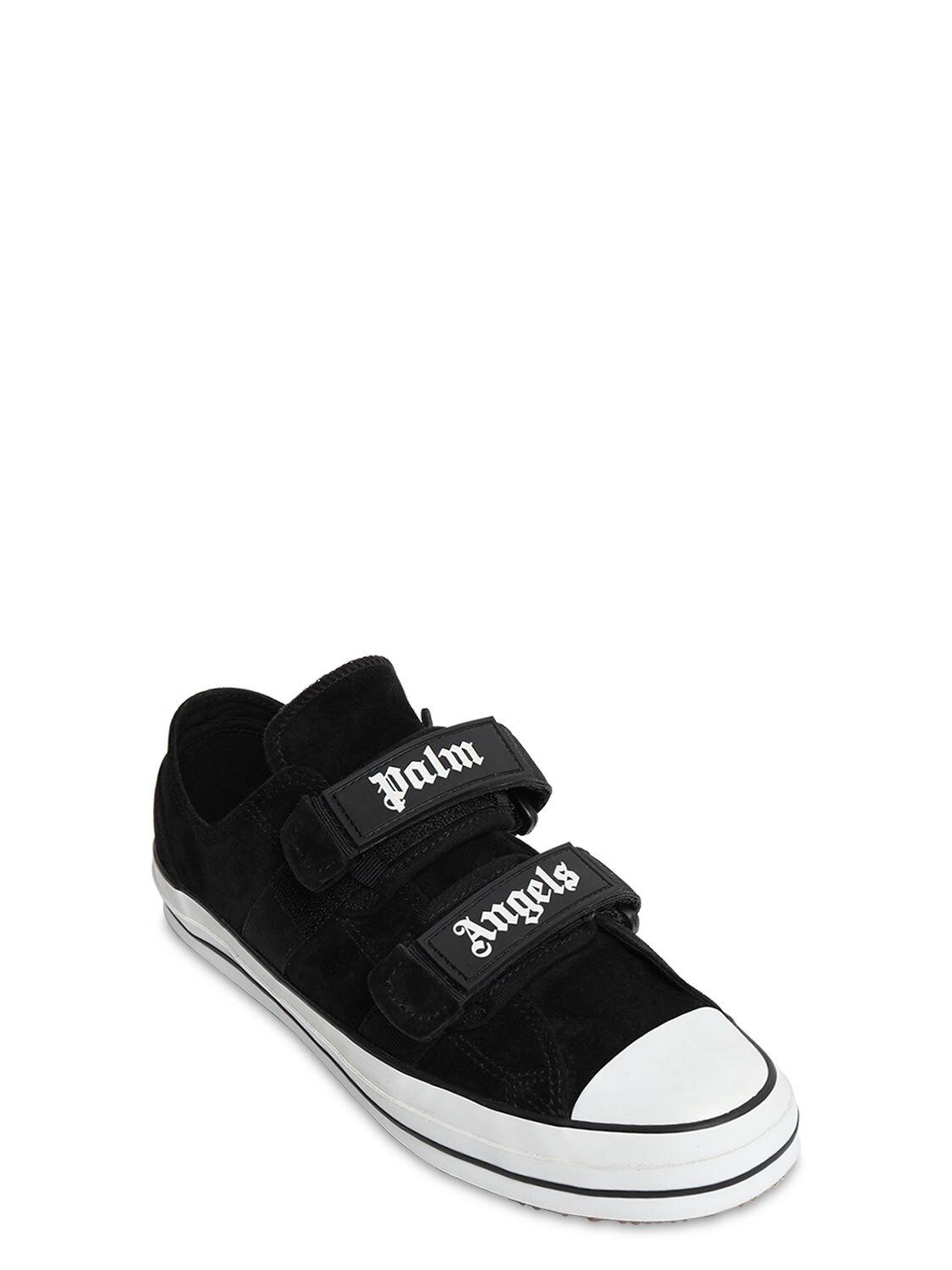 palm angels black logo vulcanized sneakers