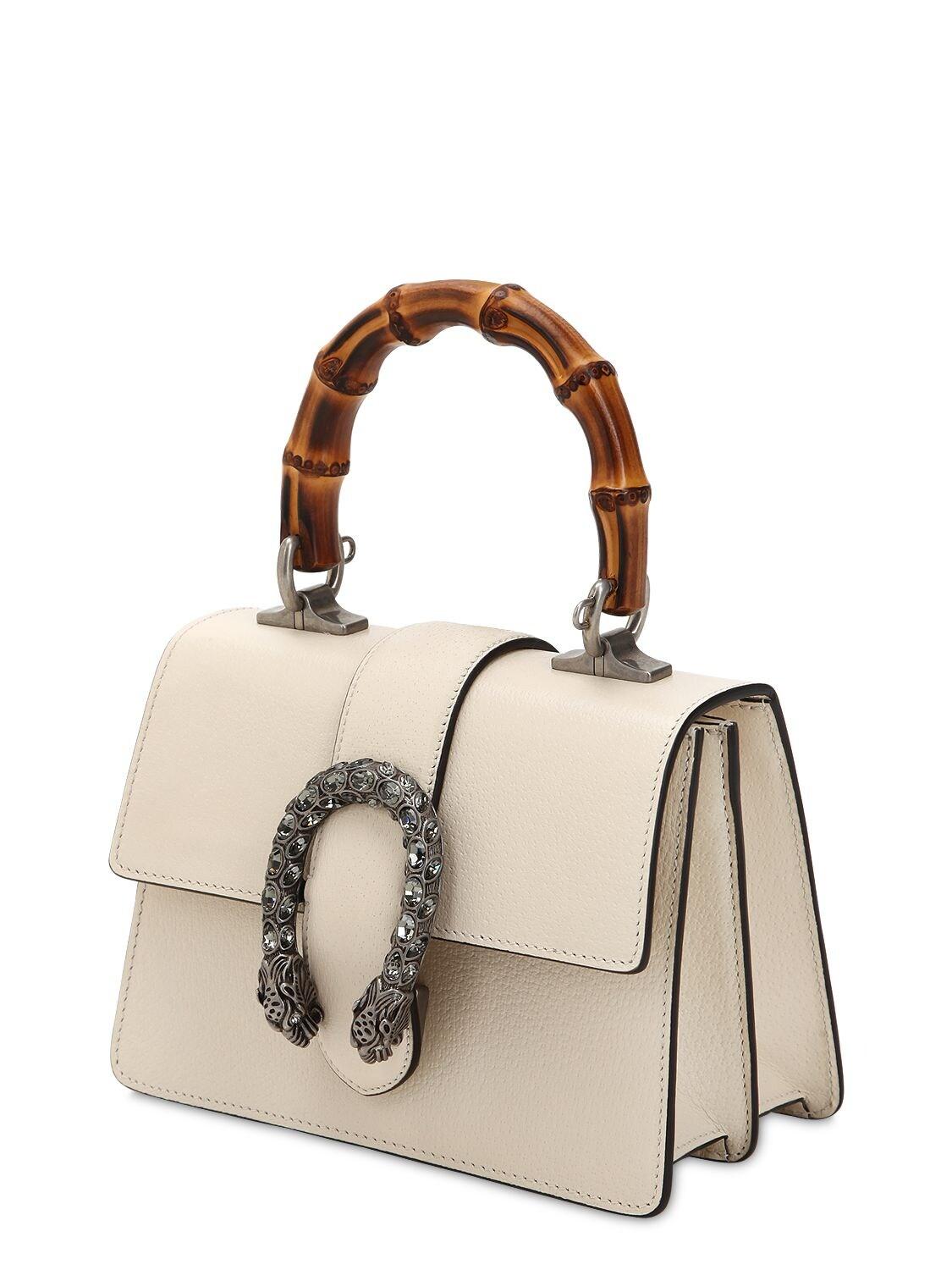 Gucci Mini Dionysus Bamboo & Leather Bag in White | Lyst