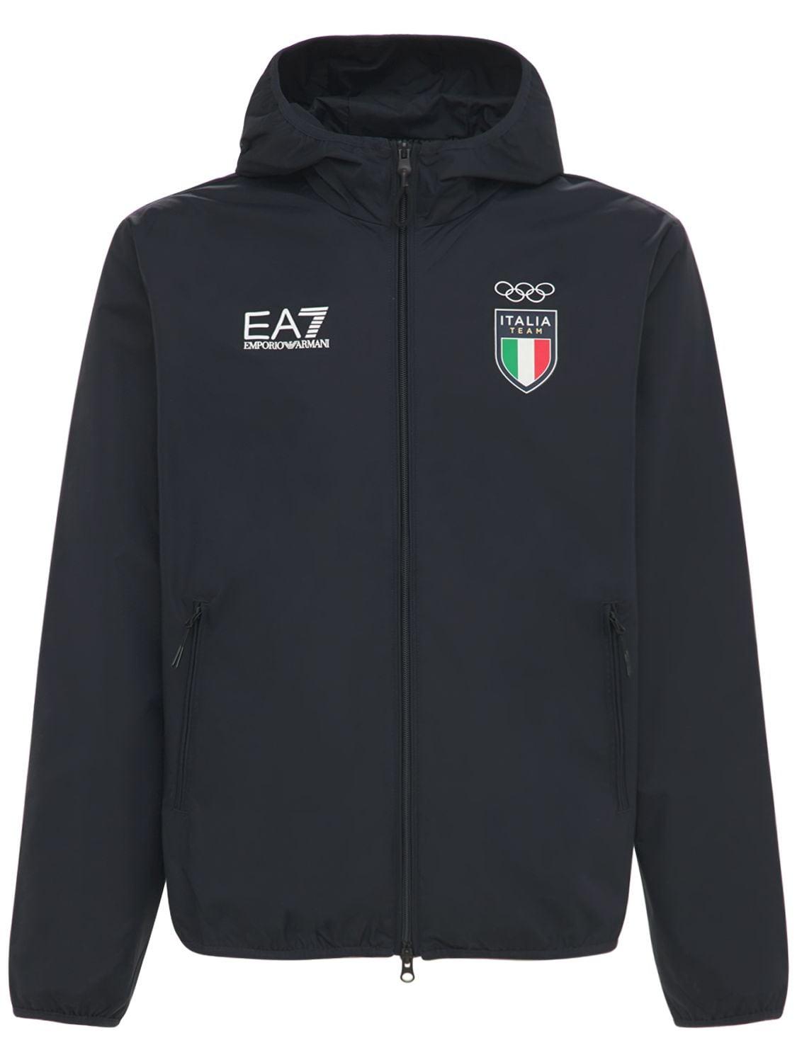 Giacca Impermeabile Italia Olympic Team da Uomo di EA7 in Blu | Lyst