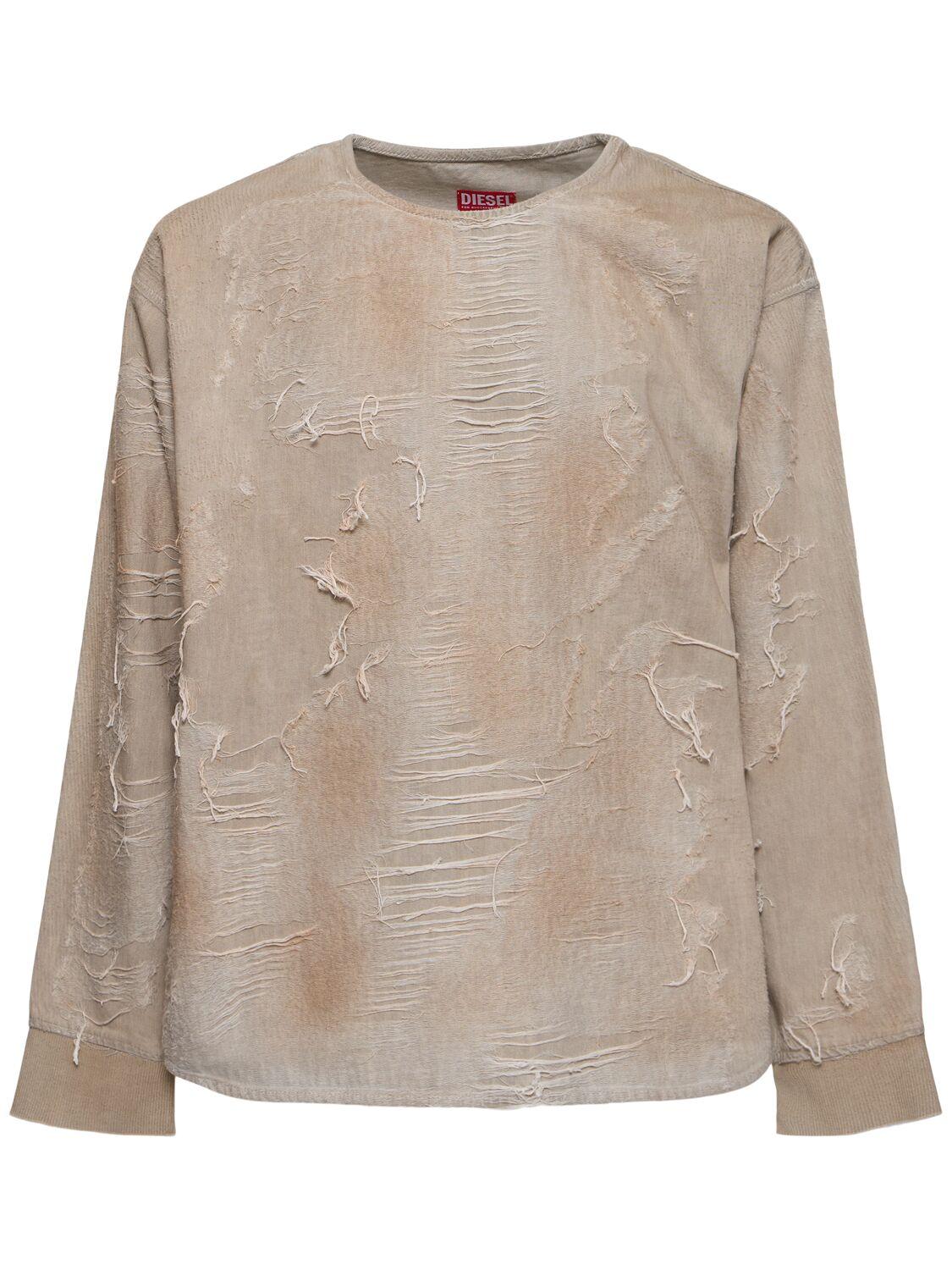 【DIESEL】D-Just-FSG1 オーガニックコットンセーター DIESEL D-Just-Fsg1 Organic Cotton Sweater in Natural for Men
