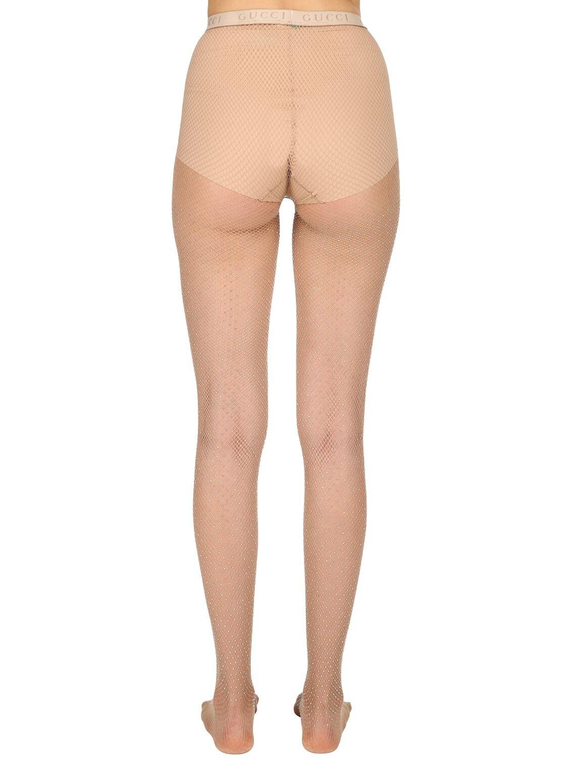 Gucci Fishnet Stockings W/ Crystals in 