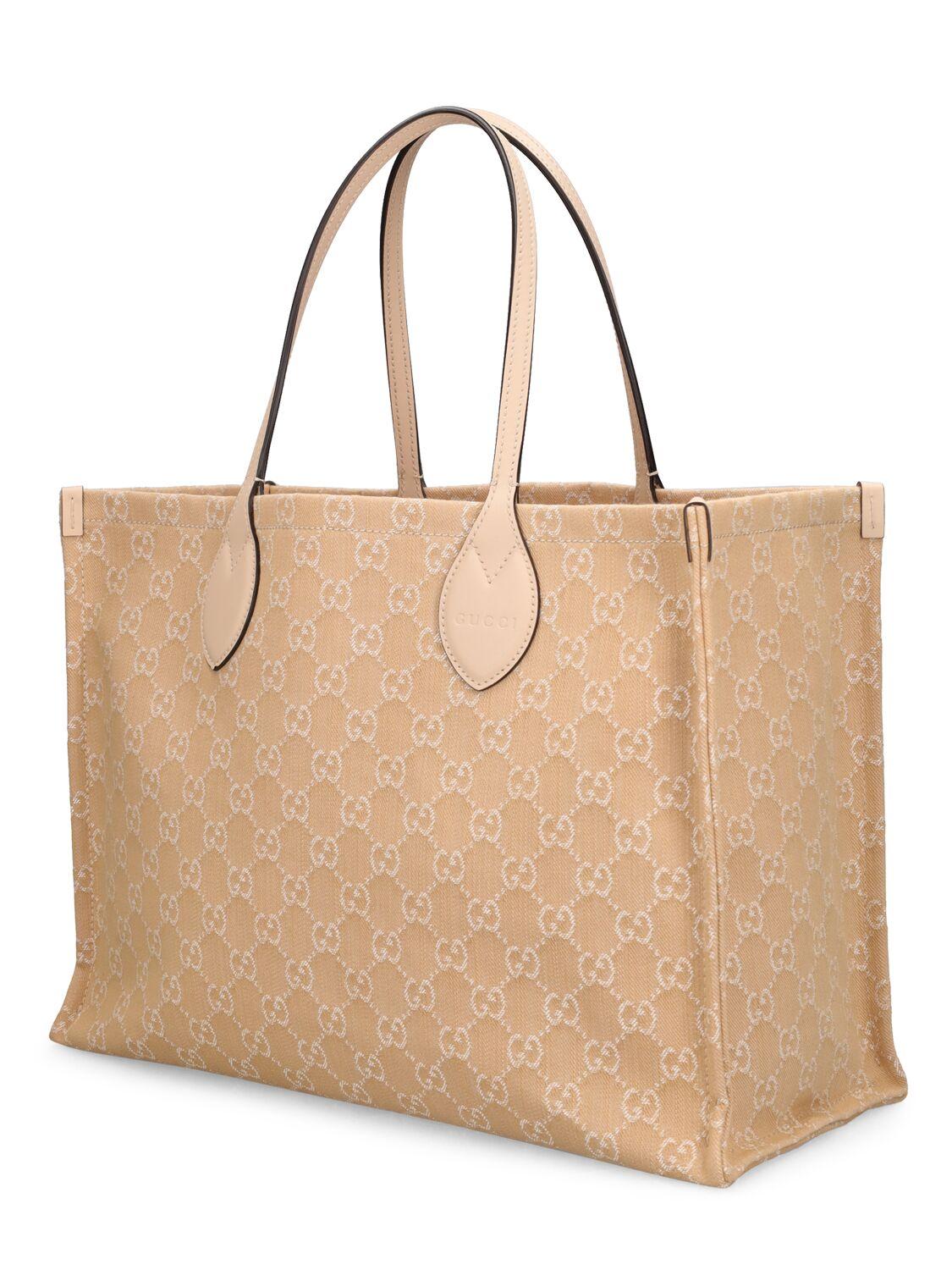 Gucci Ophidia gg Denim Tote Bag in Natural Lyst UK