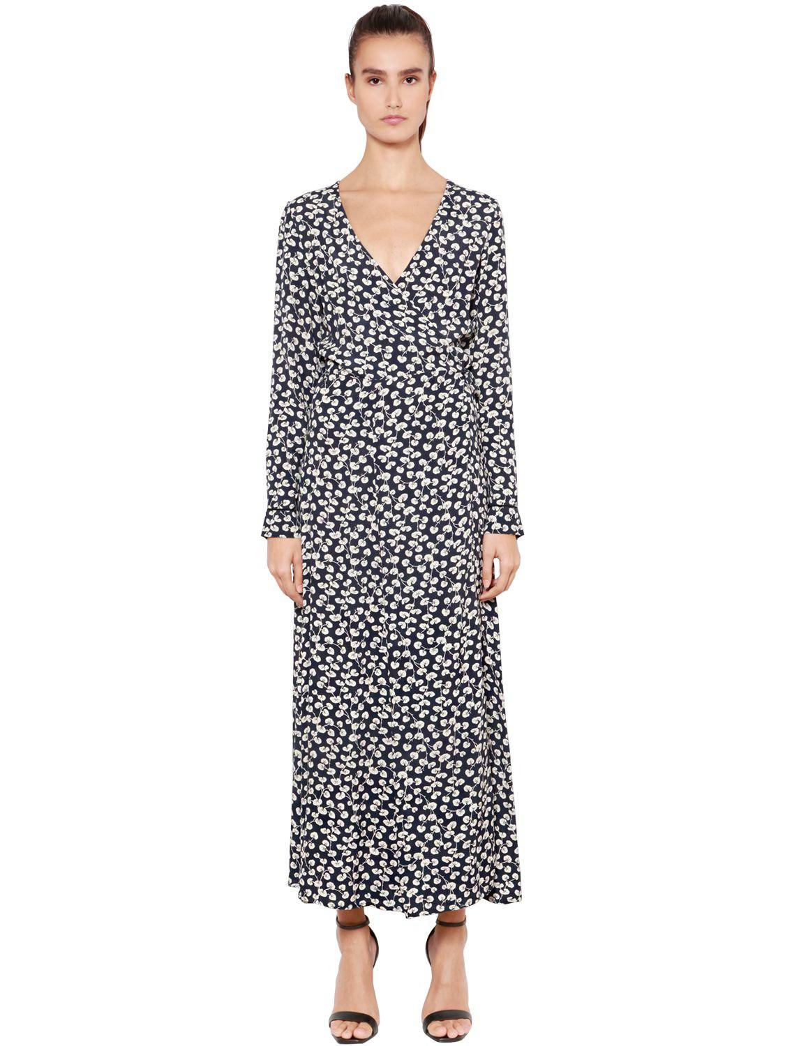 ganni floral crepe dress