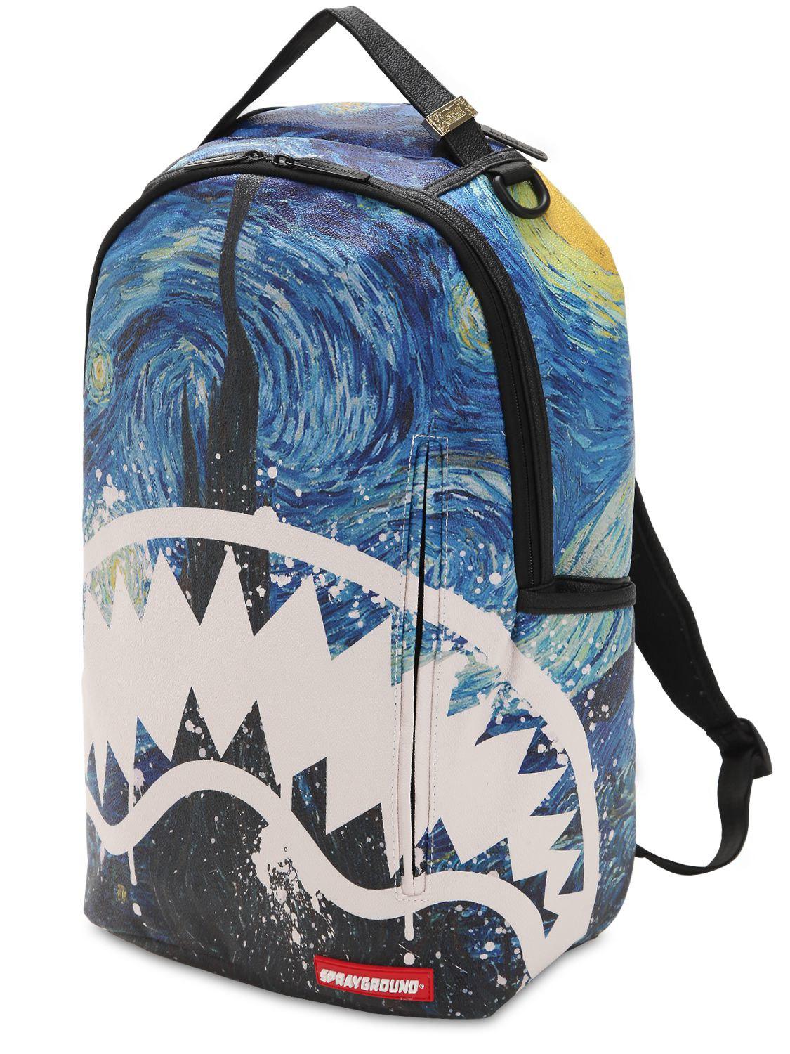 Sprayground Van Gogh Shark Backpack in Blue for Men - Lyst
