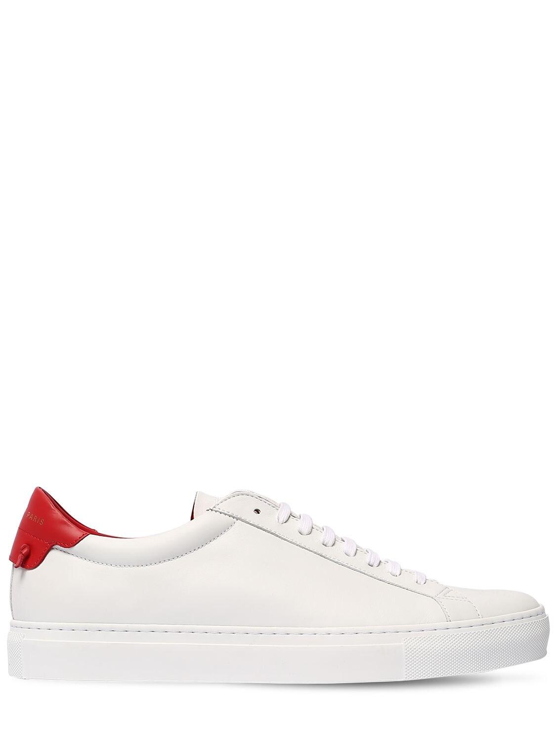Givenchy Urban Street Leather Tennis Sneakers in White/Red (White) for ...