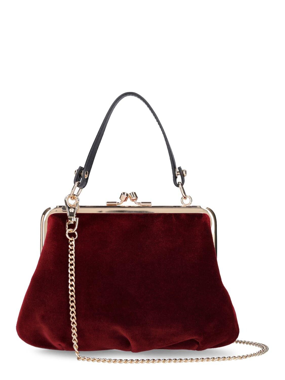 Vivienne Westwood Granny Frame Velvet Top Handle Bag in Red | Lyst Canada