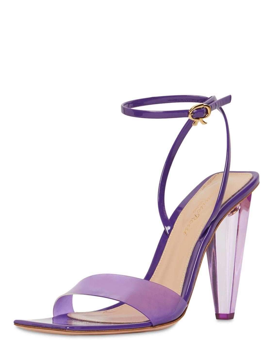 Gianvito Rossi 105mm Odyssey Plexi & Patent Sandals in Purple | Lyst